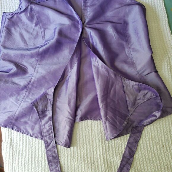Liz Claiborne LizSport Women''s Sleeveless Purple Shirt Tie in Front Size M - Picture 6 of 10